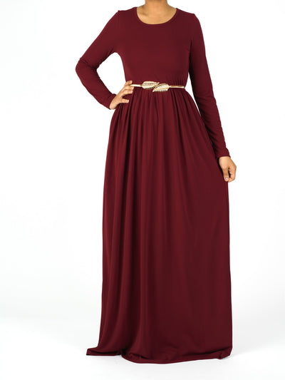 Maroon ORIGINAL Milk Silk Maxi Dress