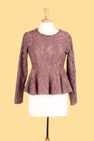 Mauve Lace Peplum Top Kabayare