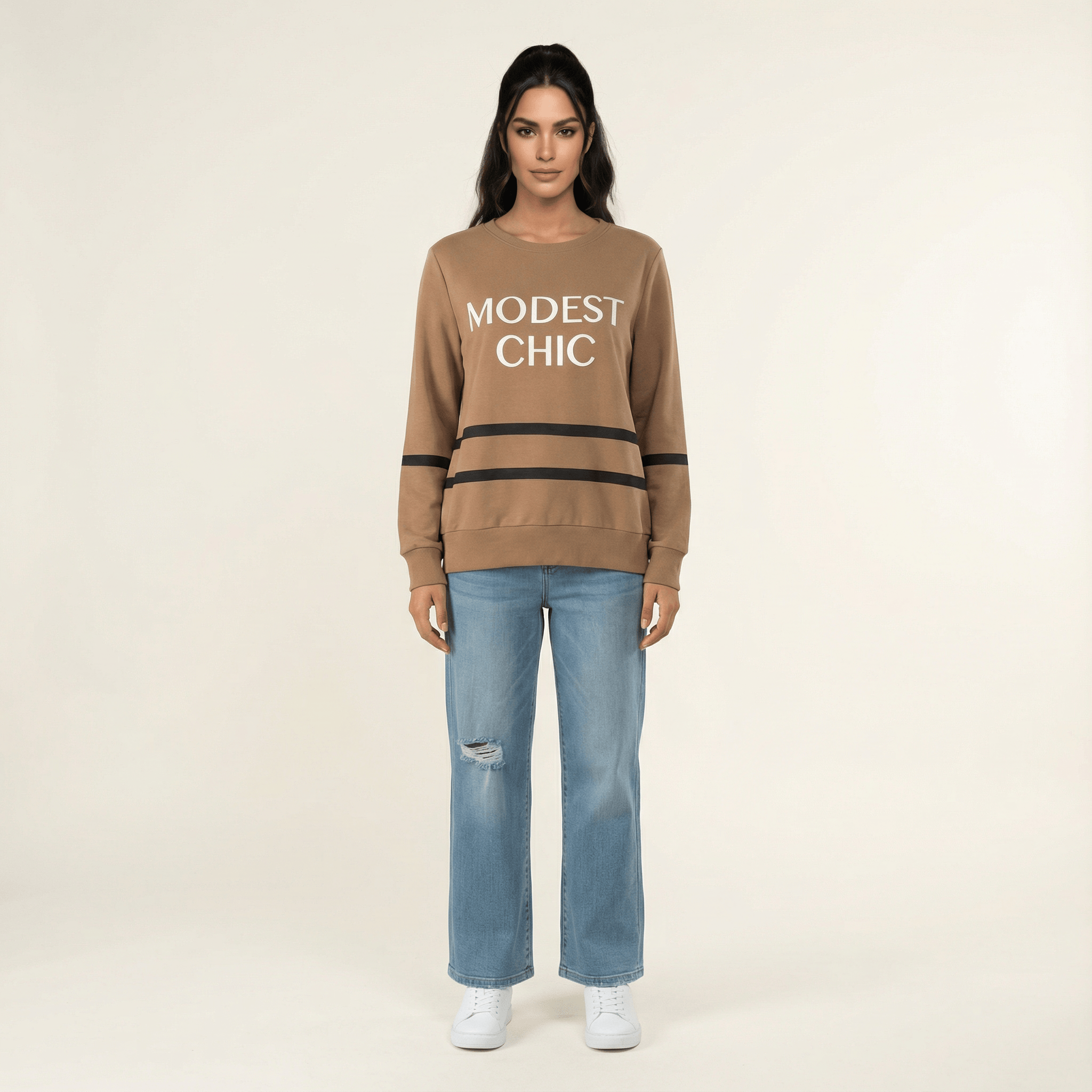 Mocha Modest Chic sweater Kabayare