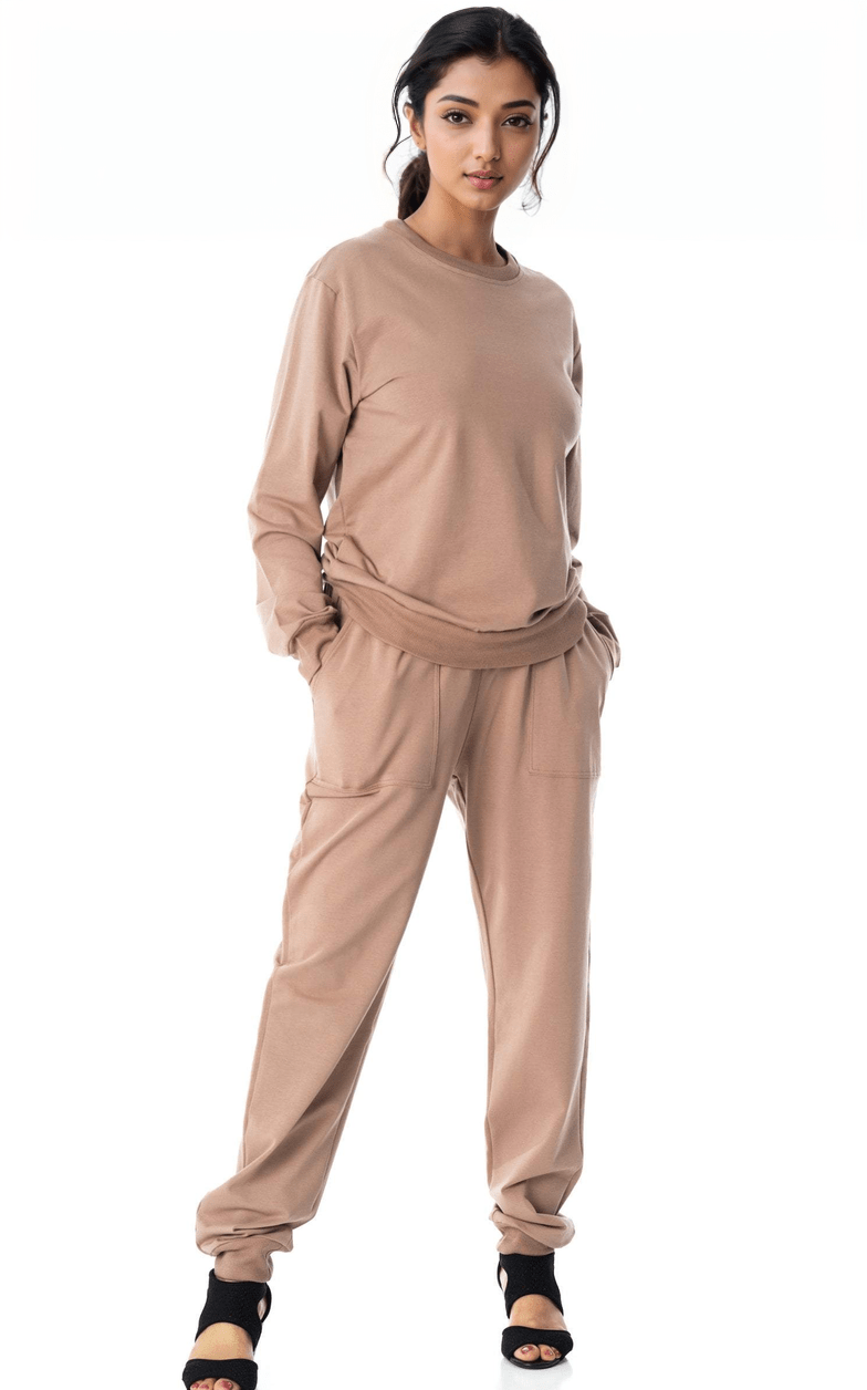 Mocha Pullover Sweatshirt matching set Kabayare