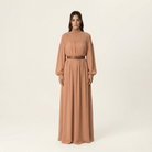 Mocha umbrella chiffon maxi dress Kabayare