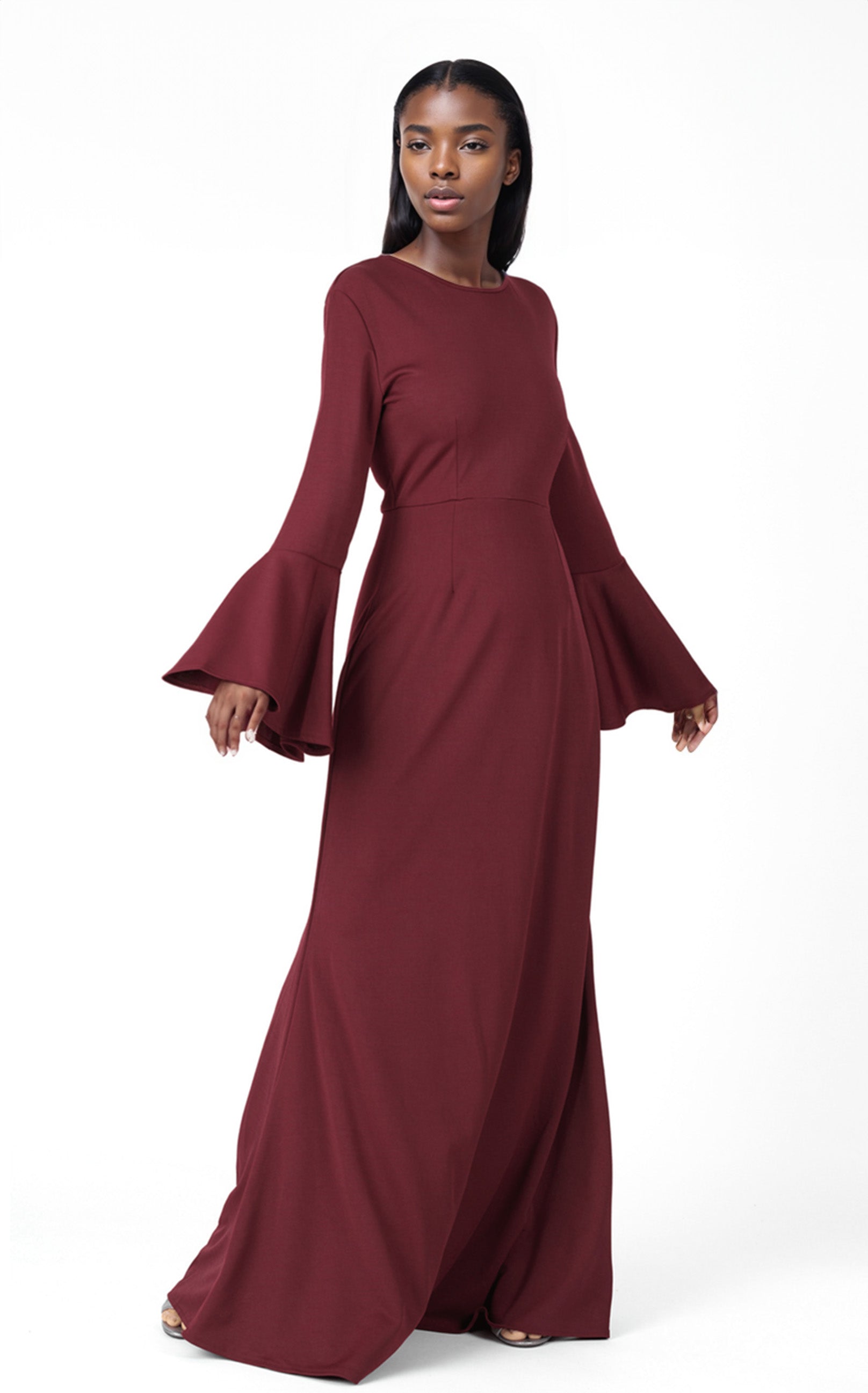 Sweeping Bell Sleeve Gown | Liylah | Modest Gown Rental
