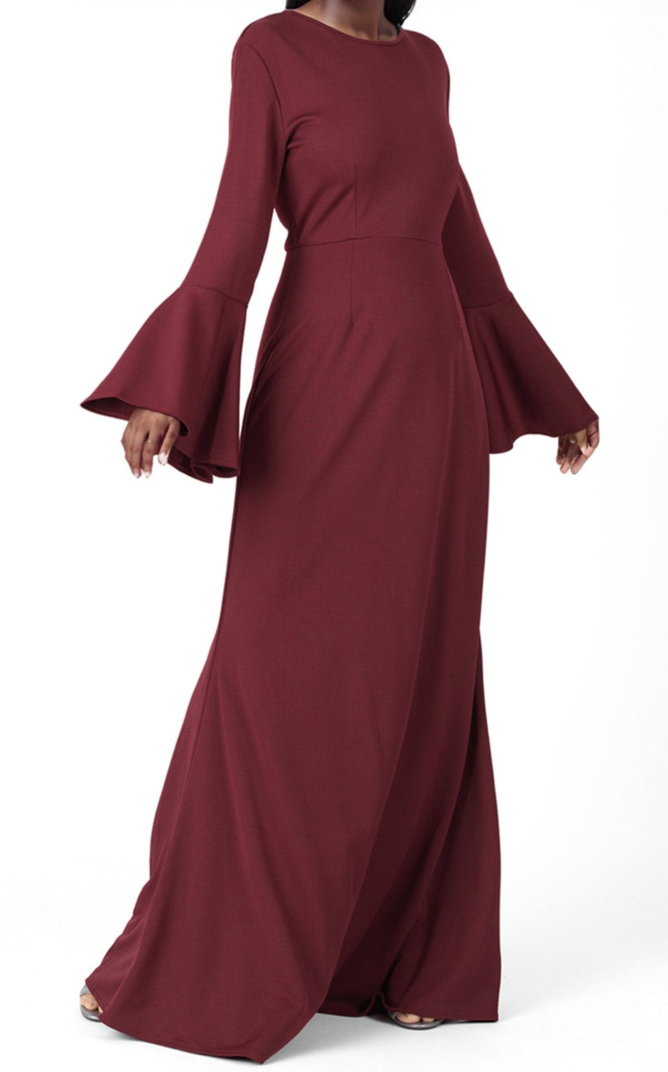 Sweeping Bell Sleeve Gown | Liylah | Modest Gown Rental