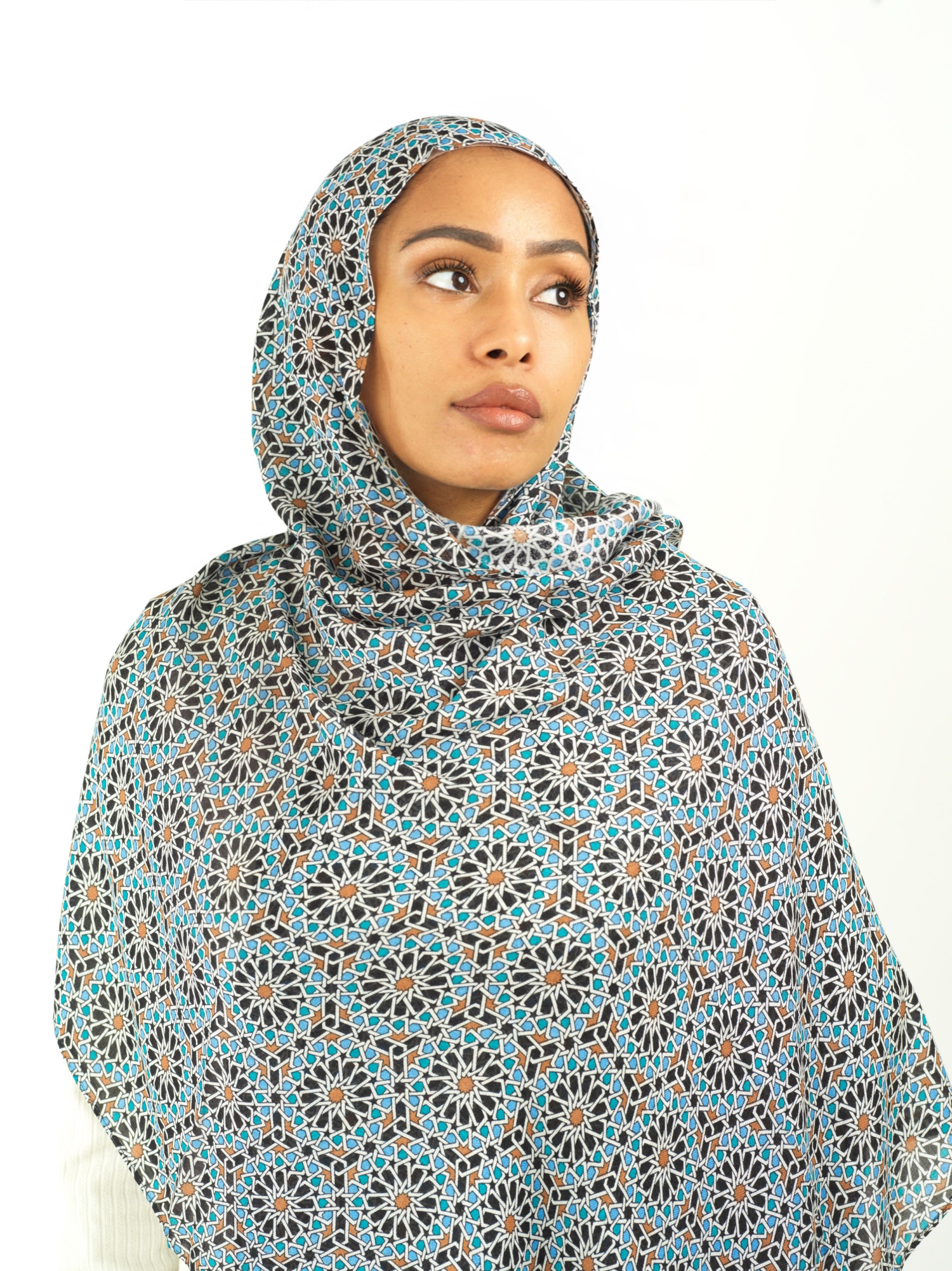 Moroccan art modal print hijab Kabayare