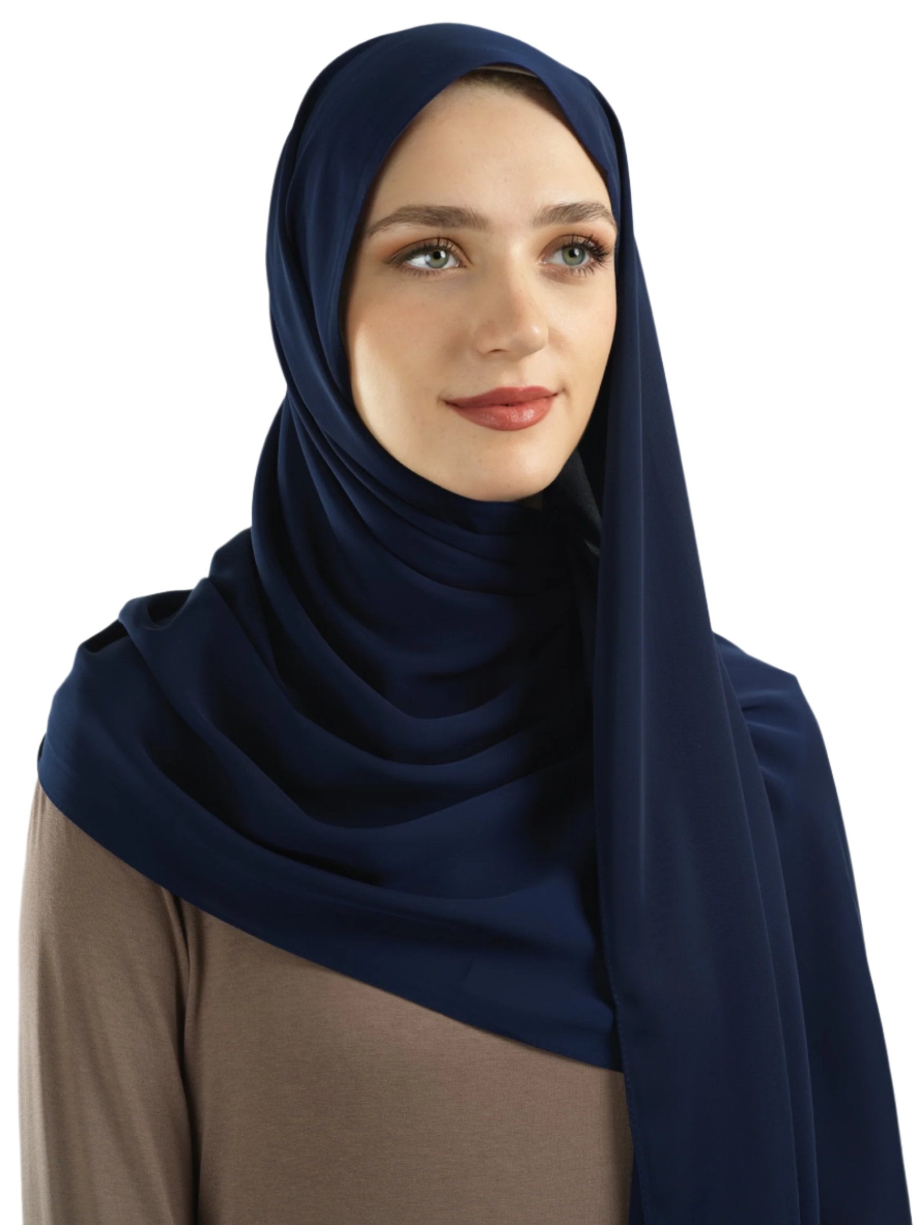 Navy Korean Nida hijab Kabayare