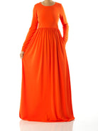 Neon Orange original Milk Silk Maxi Dress Kabayare