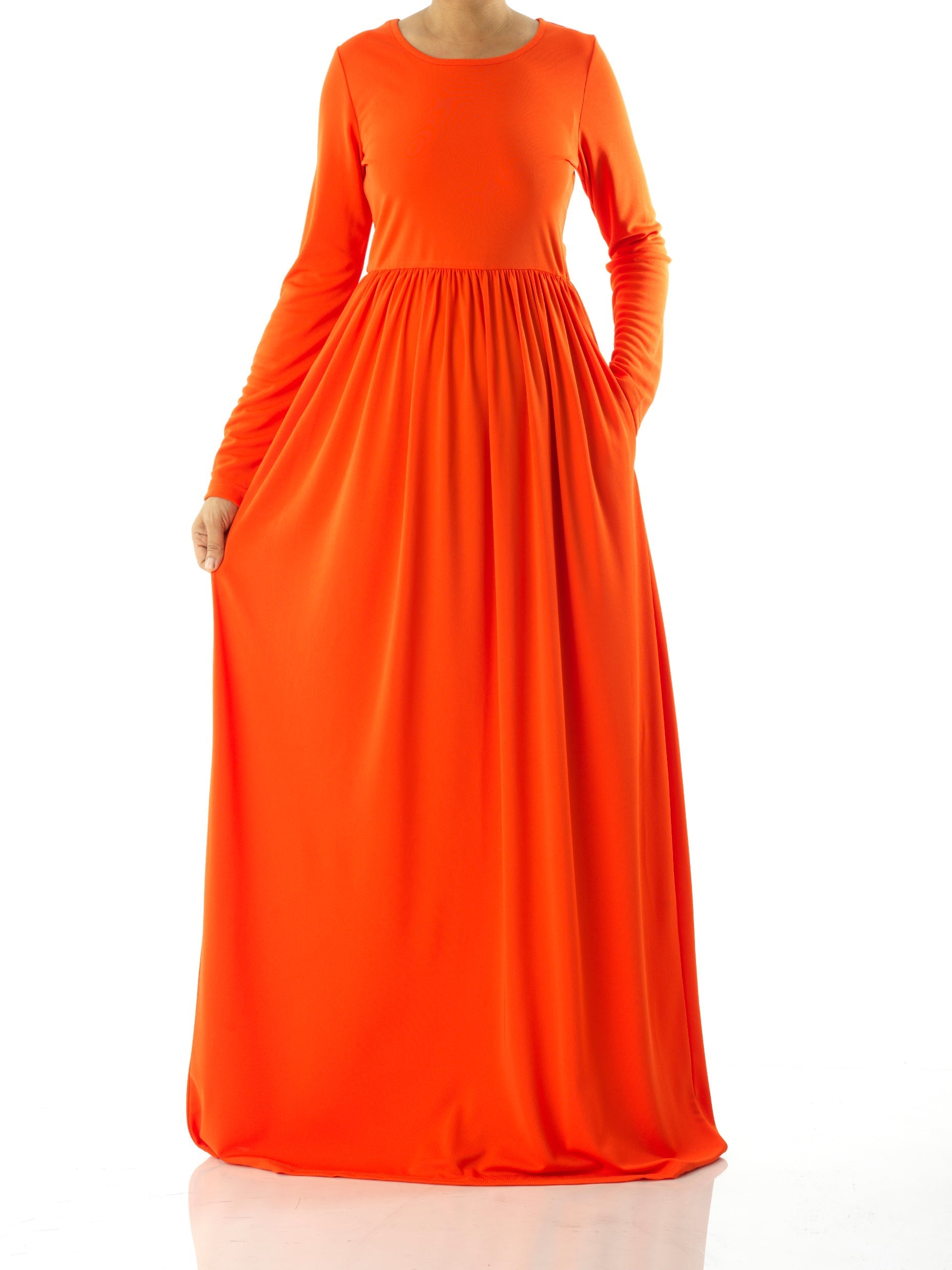 Neon Orange original Milk Silk Maxi Dress Kabayare
