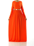 Neon Orange original Milk Silk Maxi Dress Kabayare