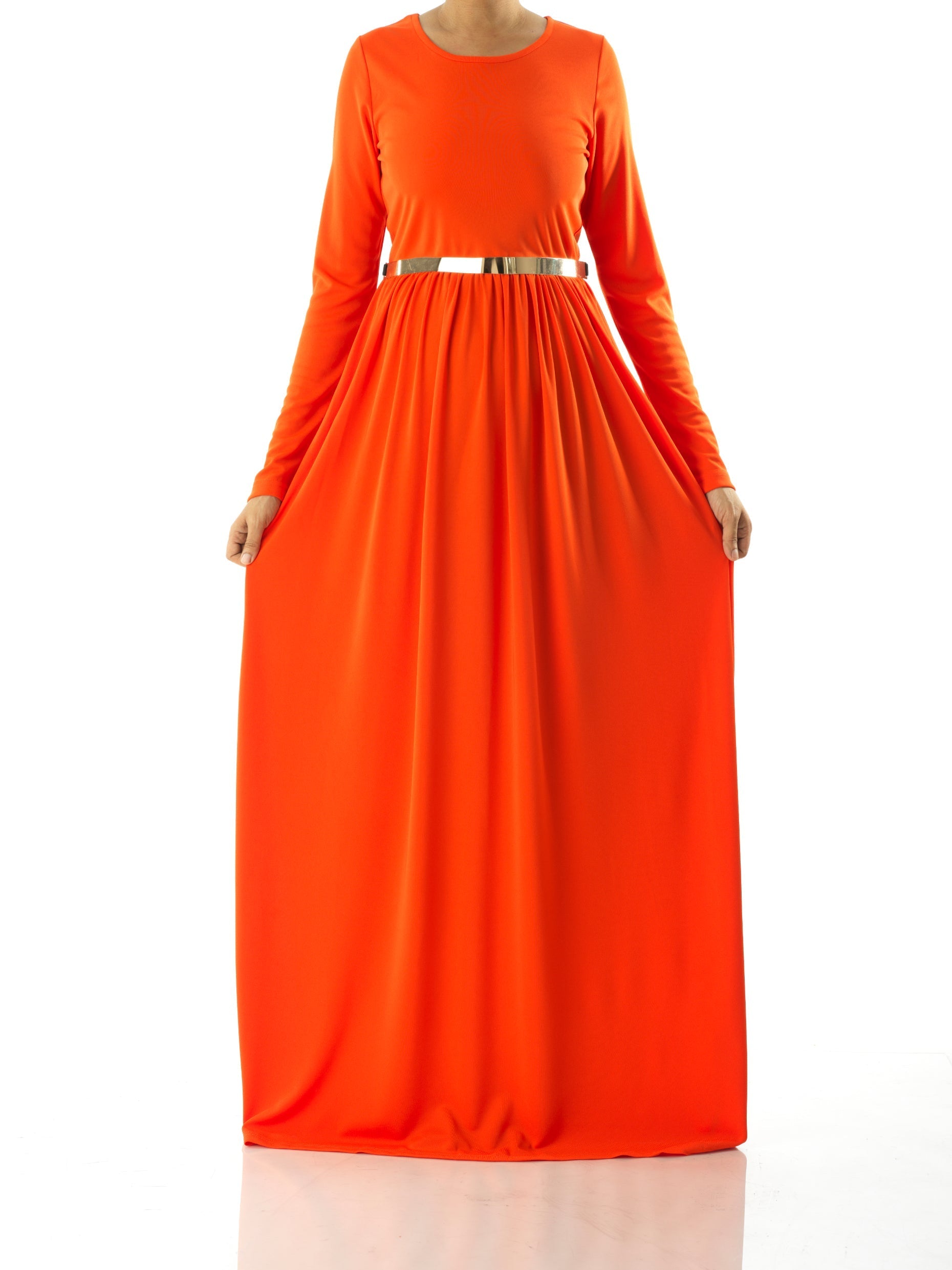 Neon Orange original Milk Silk Maxi Dress Kabayare