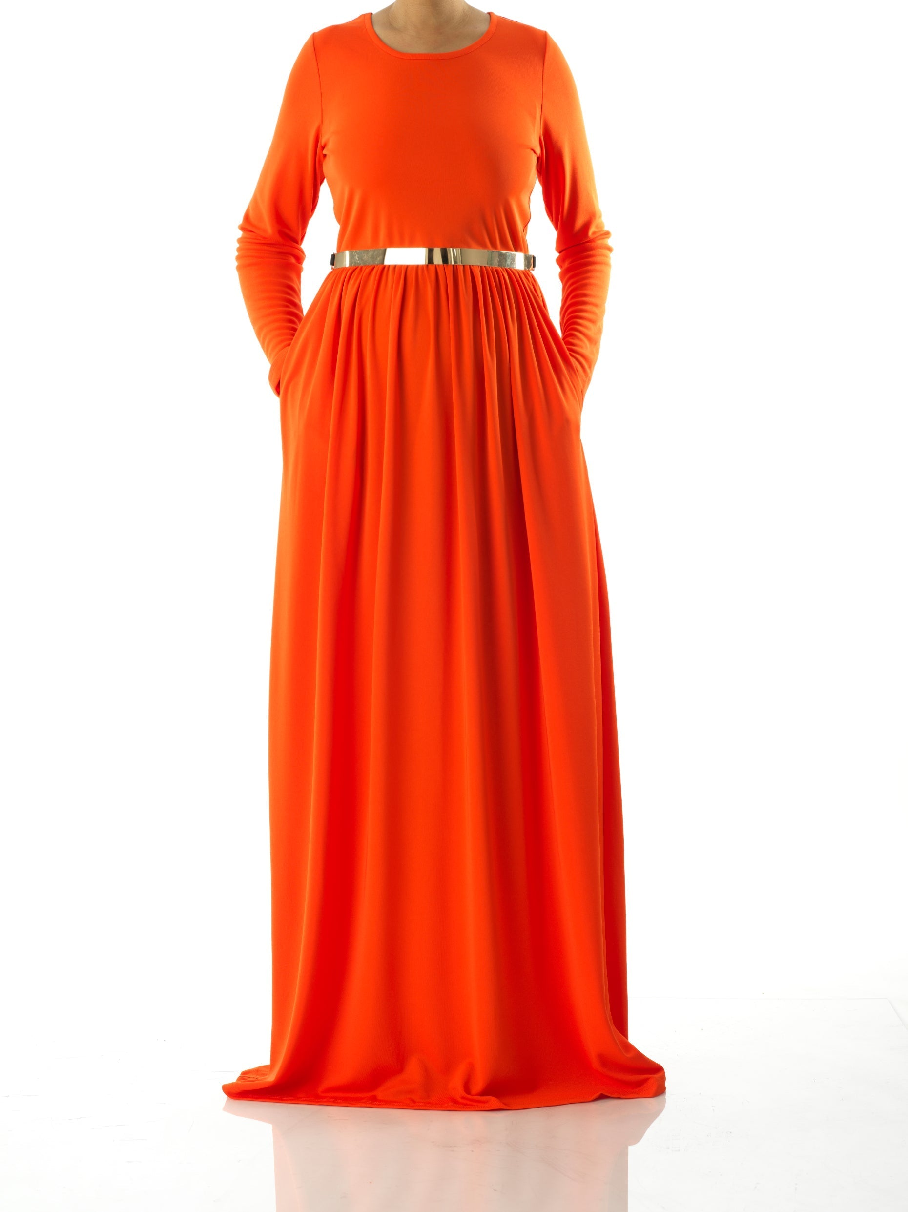 Neon Orange original Milk Silk Maxi Dress Kabayare