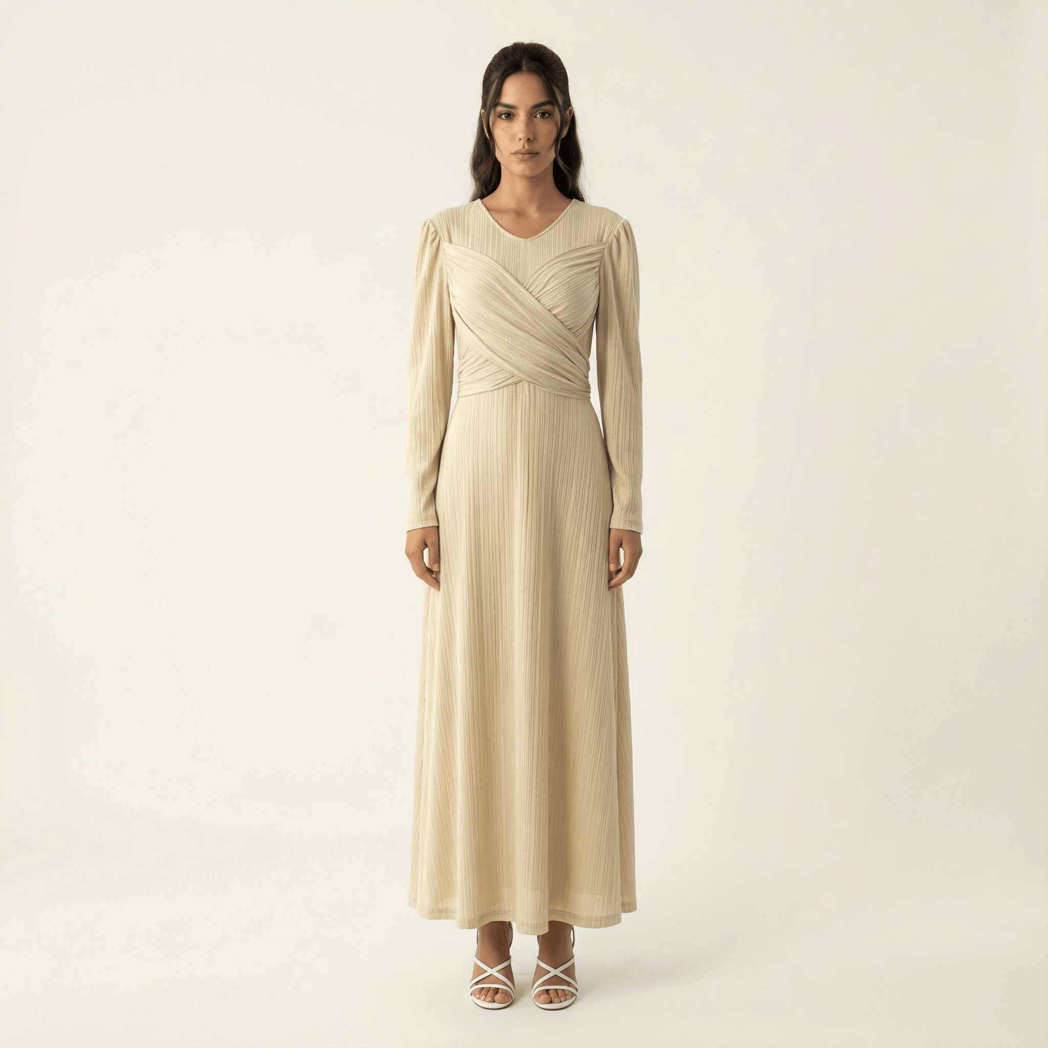 Oatmeal ma chérie ribbed maxi dress Kabayare