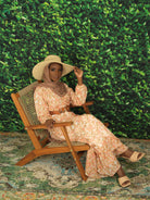 Pastel Floral with hint of gold Petite maxi dress Kabayare