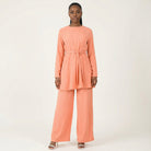 Peach Blush Solid Modest Matching set Kabayare