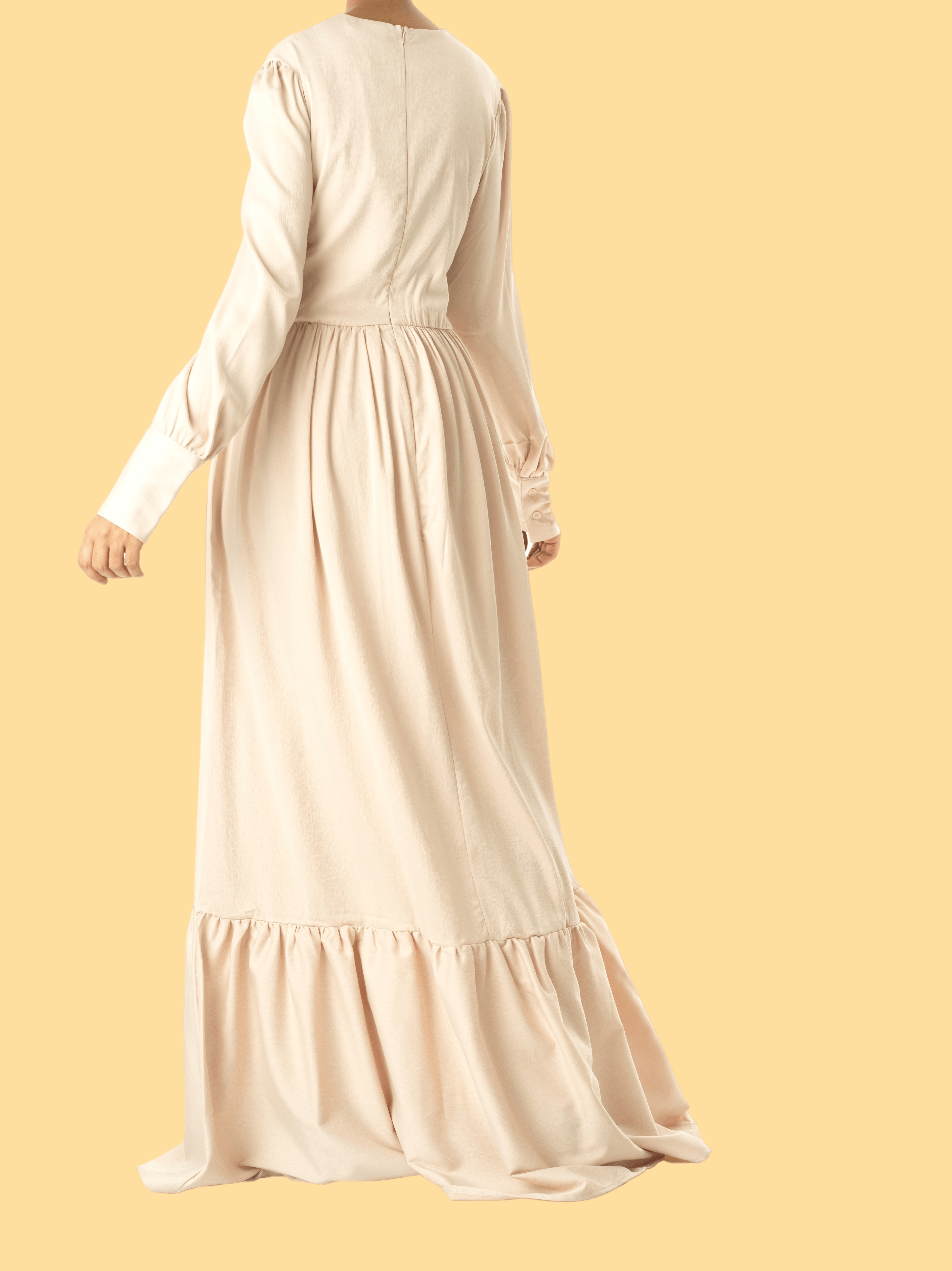 Pearl Dancing With You pretty satin Long sleeve Maxi dress Kabayare