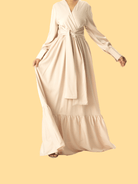 Pearl Dancing With You pretty satin Long sleeve Maxi dress Kabayare