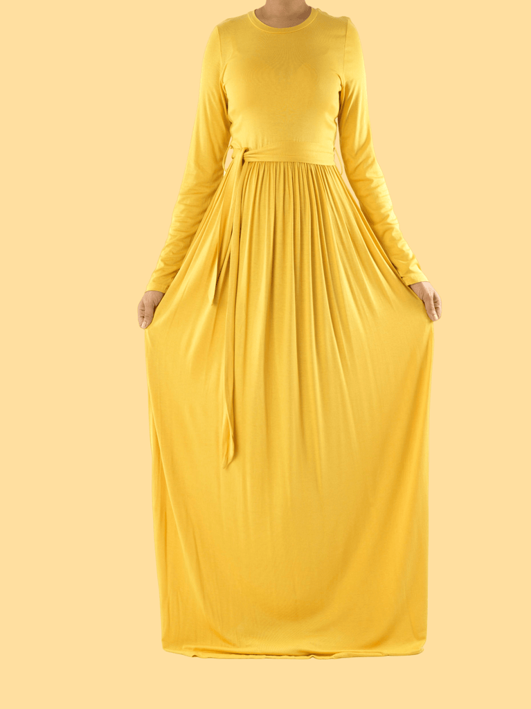 Pineapple yellow Cotton Candy Jersey Maxi  Dress ( Extra Soft) Kabayare