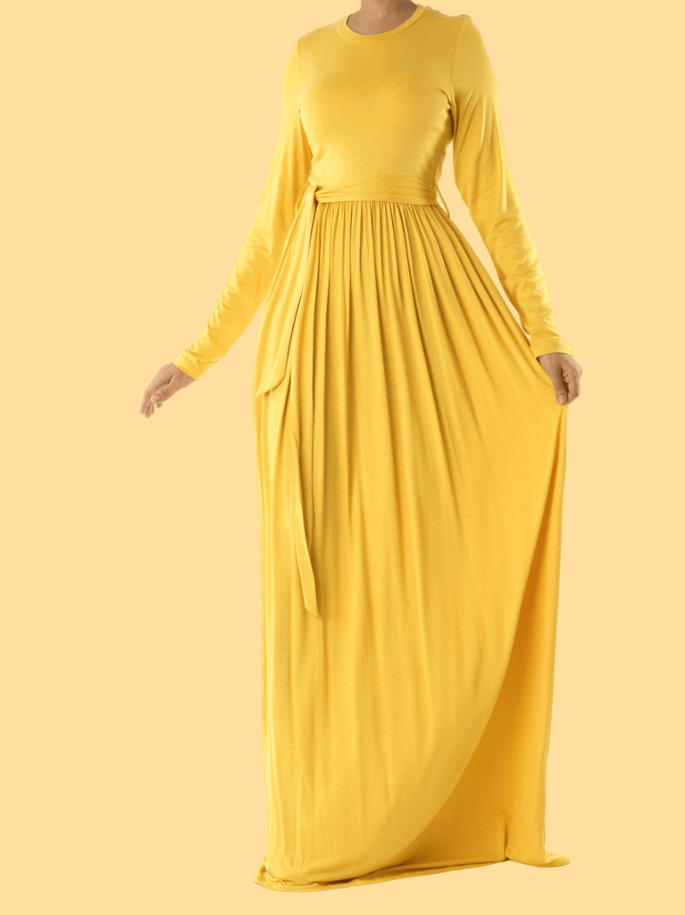 Pineapple yellow Cotton Candy Jersey Maxi  Dress ( Extra Soft) Kabayare