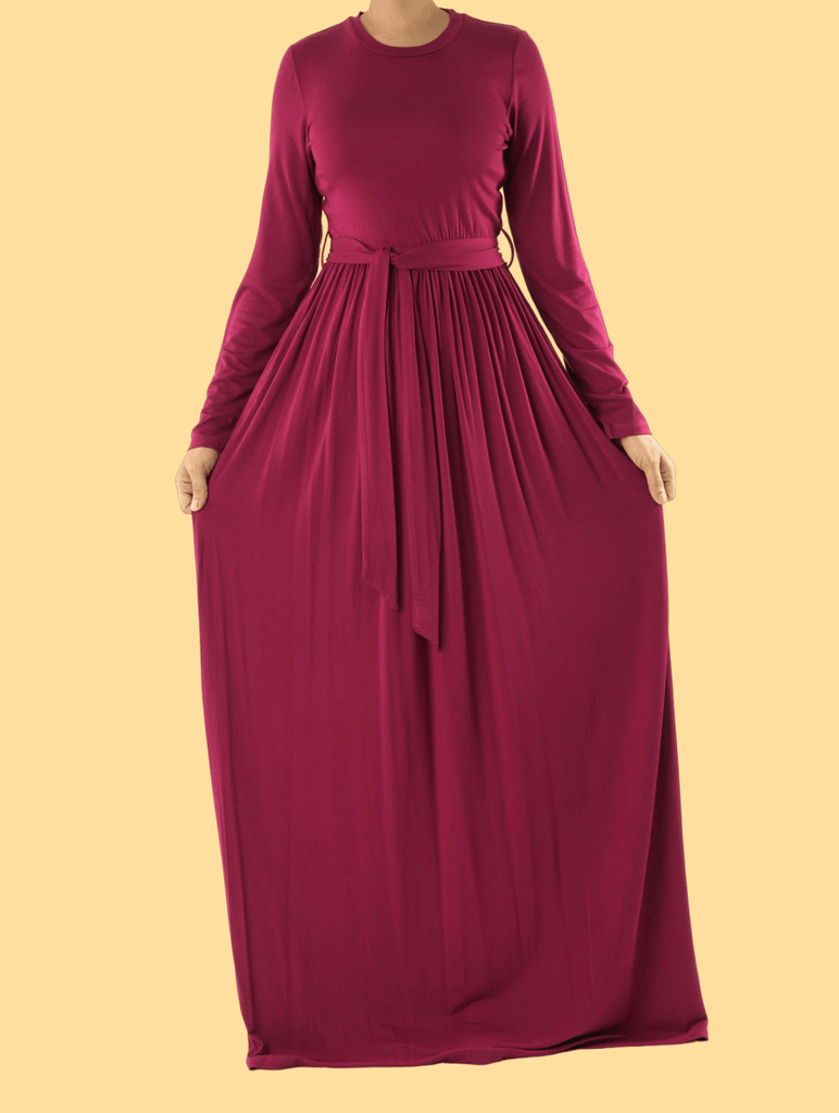 Plum Cotton Candy Jersey Maxi  Dress Kabayare