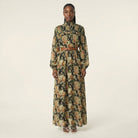 pretty Floral umbrella chiffon maxi dress Kabayare