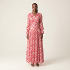 Pretty in Pink  print maxi dress Kabayare