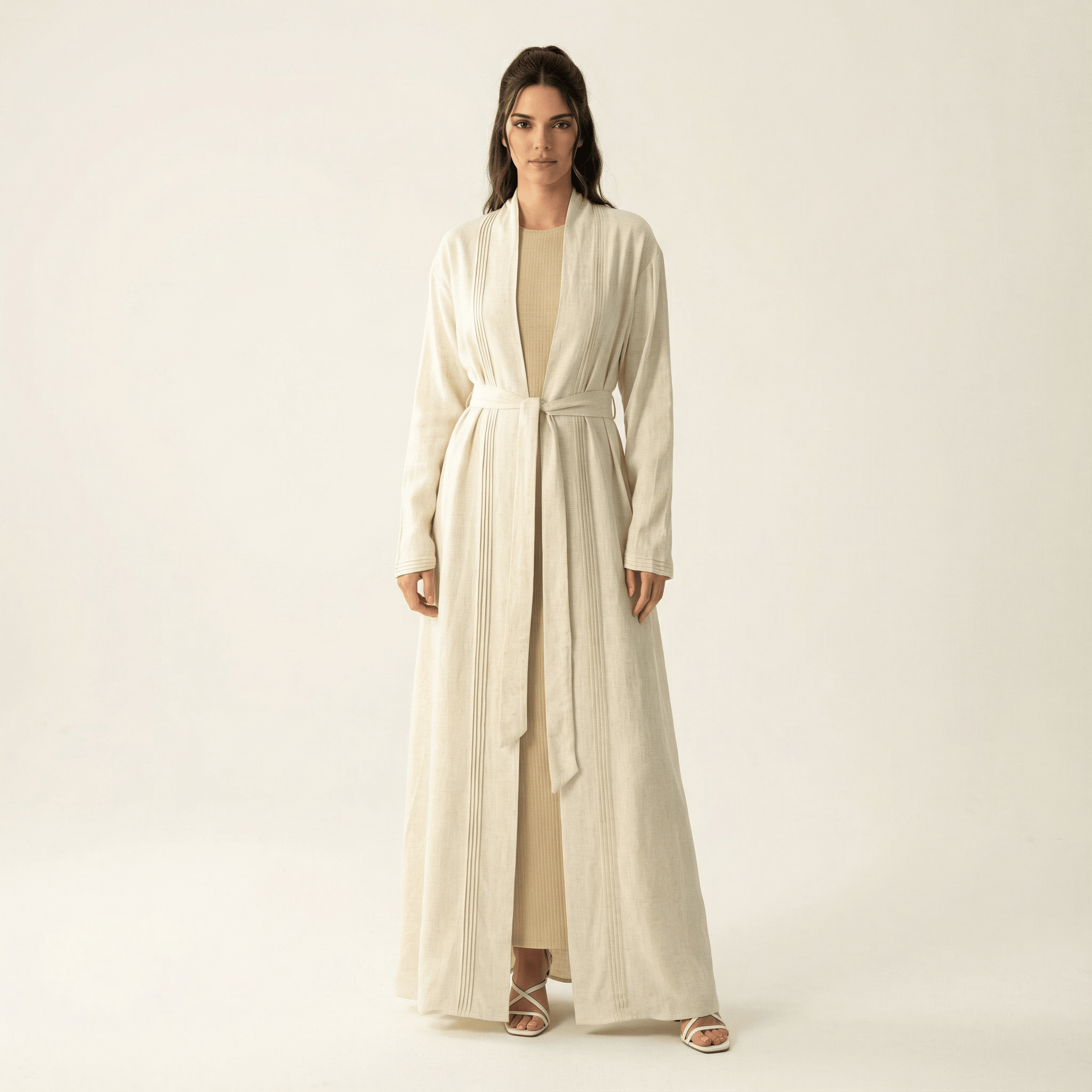 Pretty Linen cardigan abaya Kabayare