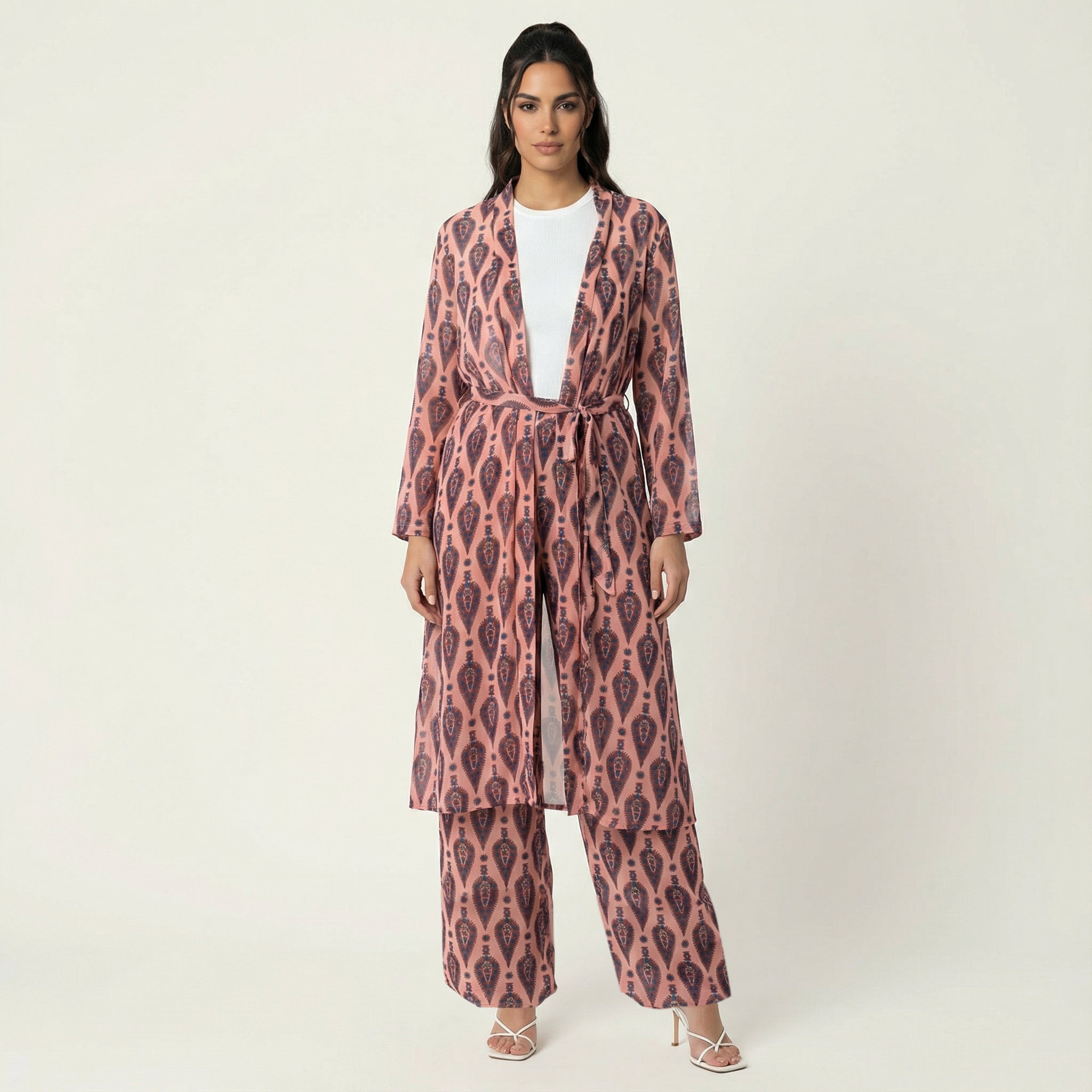 Rose monniete print matching set Kabayare