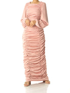 Ruched body-con satin maxi dress Kabayare