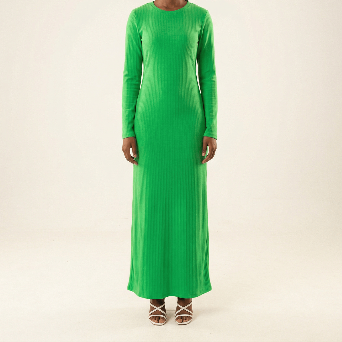 Sadia Ribbed Round Neck maxi dress Kabayare