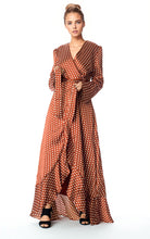 Satin Polka dots wrap Kimono dress Kabayare