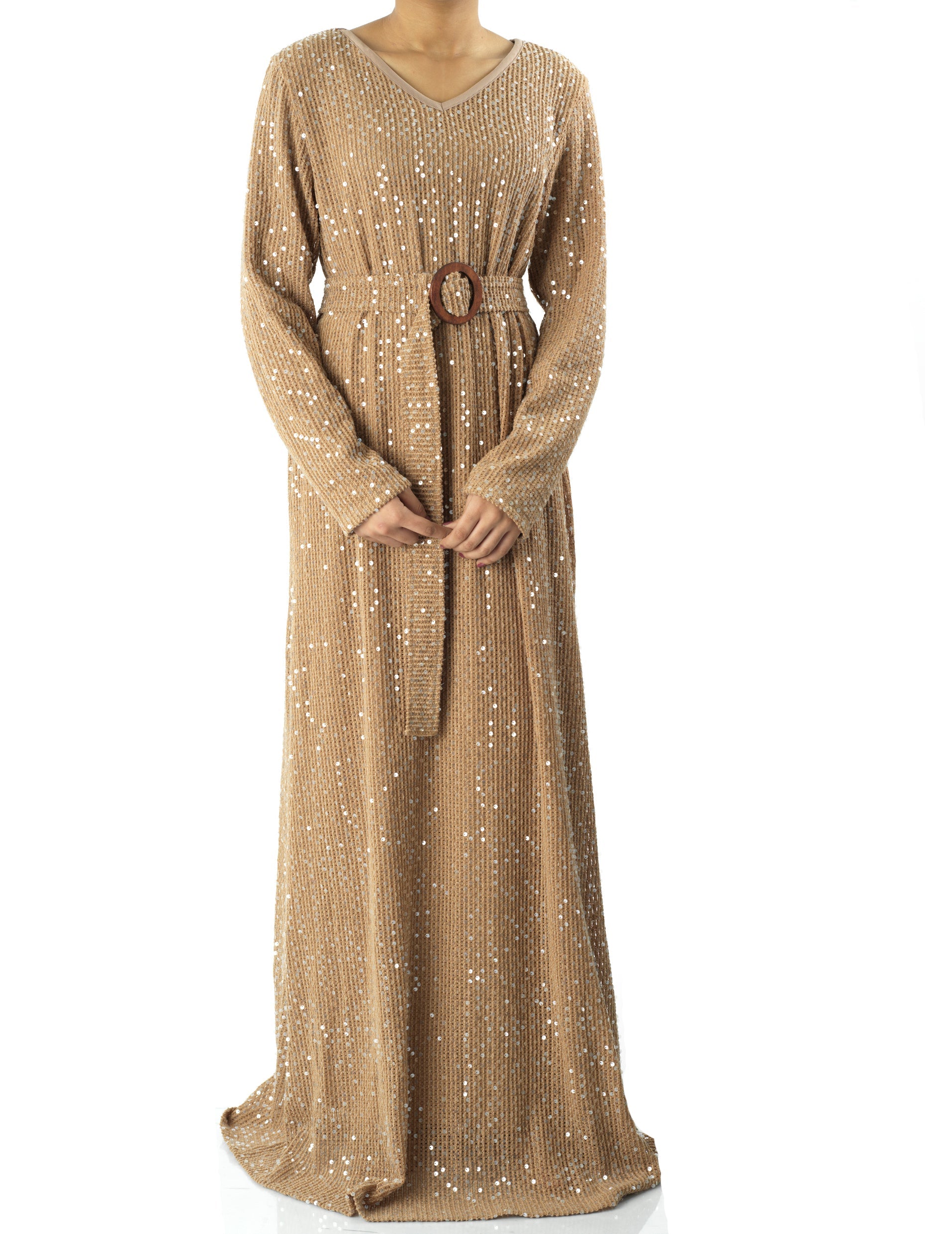 Sequin knit modest maxi dress Kabayare