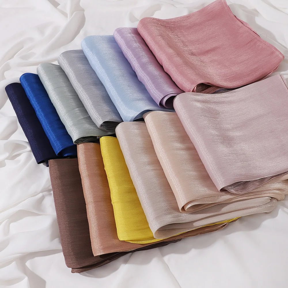 Shimmering Silk Chiffon hijab Kabayare