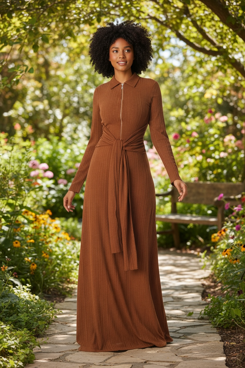 So chic Ribbed Bodycon maxi Dress Kabayare