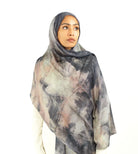 Soft gray modal print hijab Kabayare