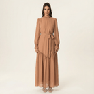 Soft Mocha Barcelona long sleeve maxi dress Kabayare