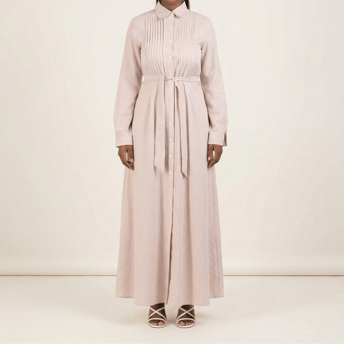 striped button down maxi dress Kabayare