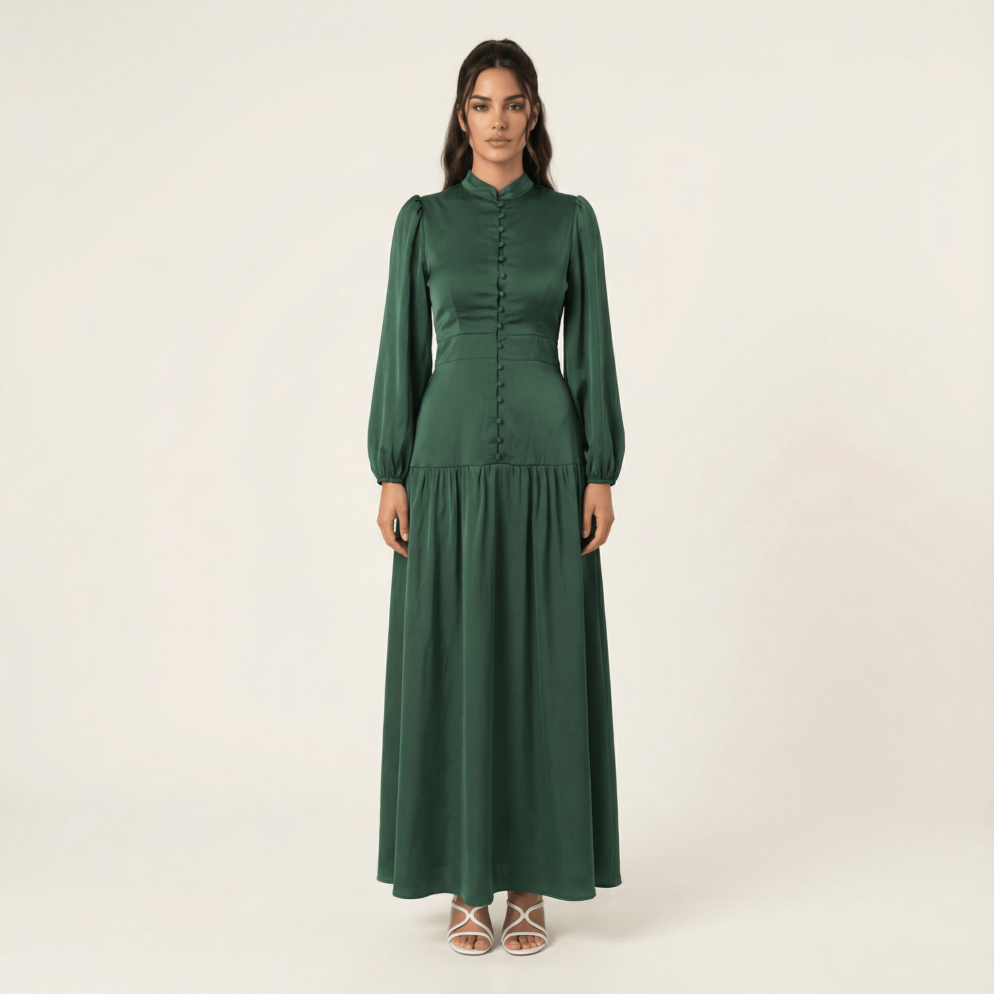 Take me to Paris satin maxi dress Kabayare