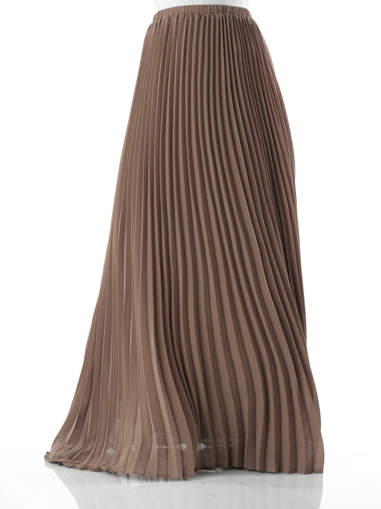 Taupe pleated Maxi Skirt Kabayare