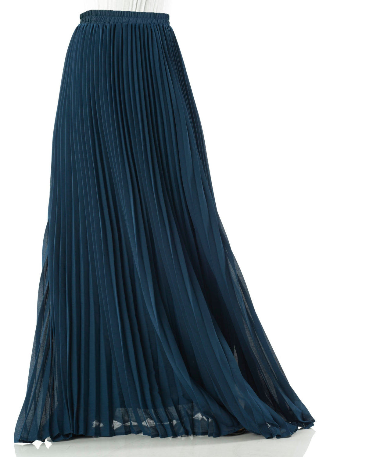 Teal pleated Maxi Skirt Kabayare