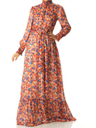 The Beautiful  blossom chiffon maxi dress Kabayare