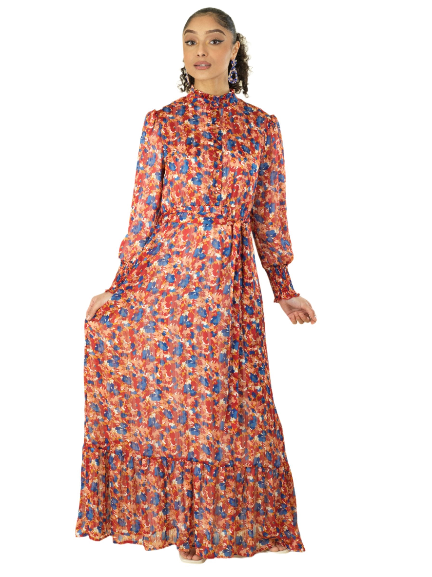 The Beautiful  blossom chiffon maxi dress Kabayare
