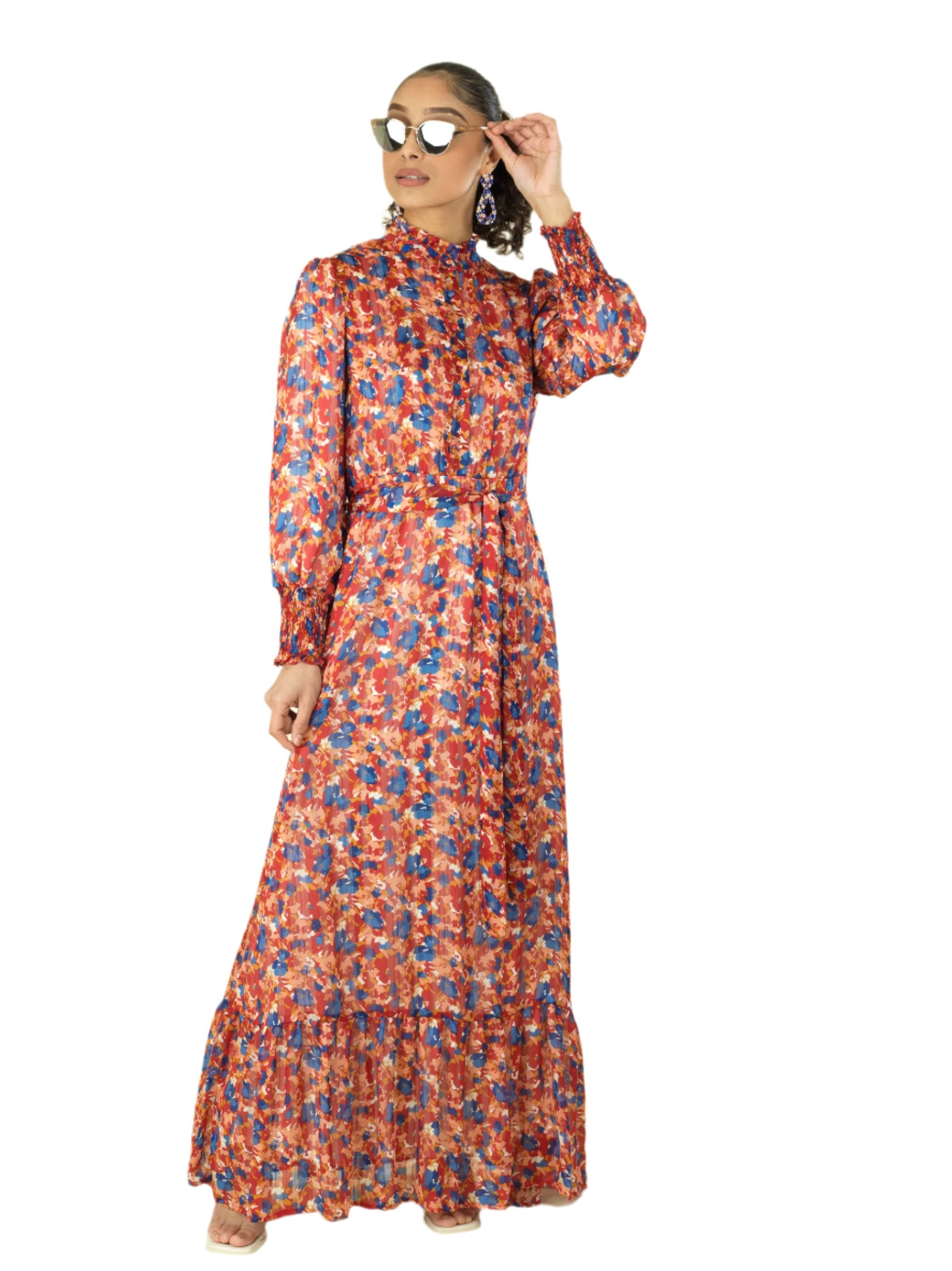 The Beautiful  blossom chiffon maxi dress Kabayare