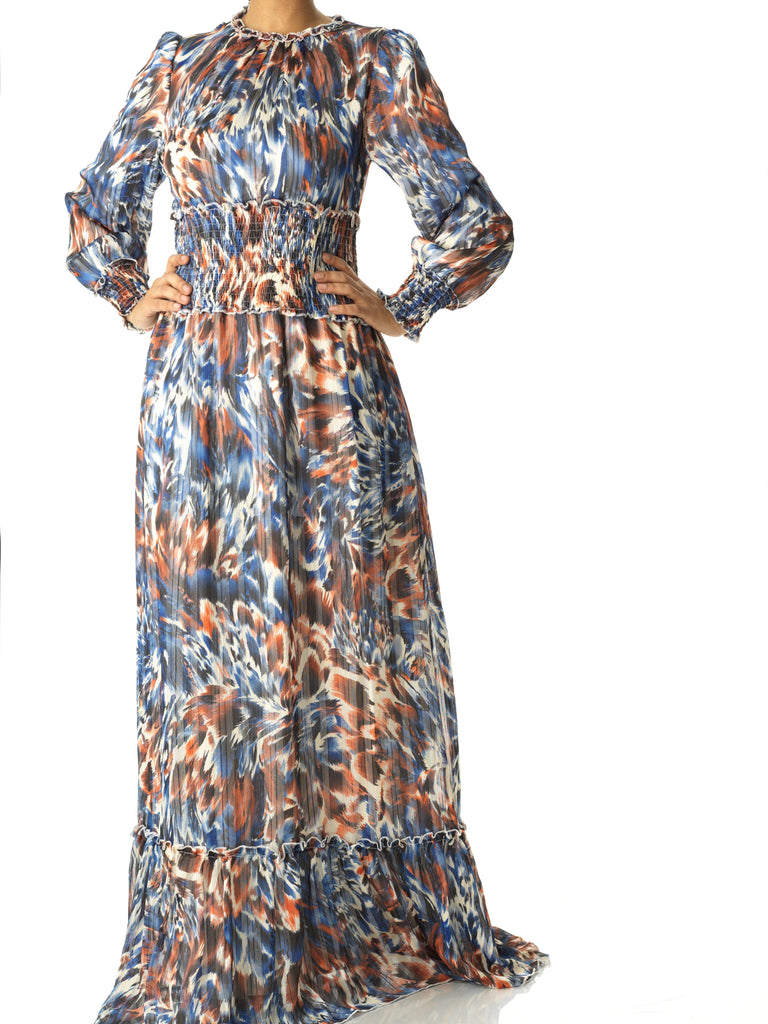 The Contour feathers chiffon maxi dress Kabayare