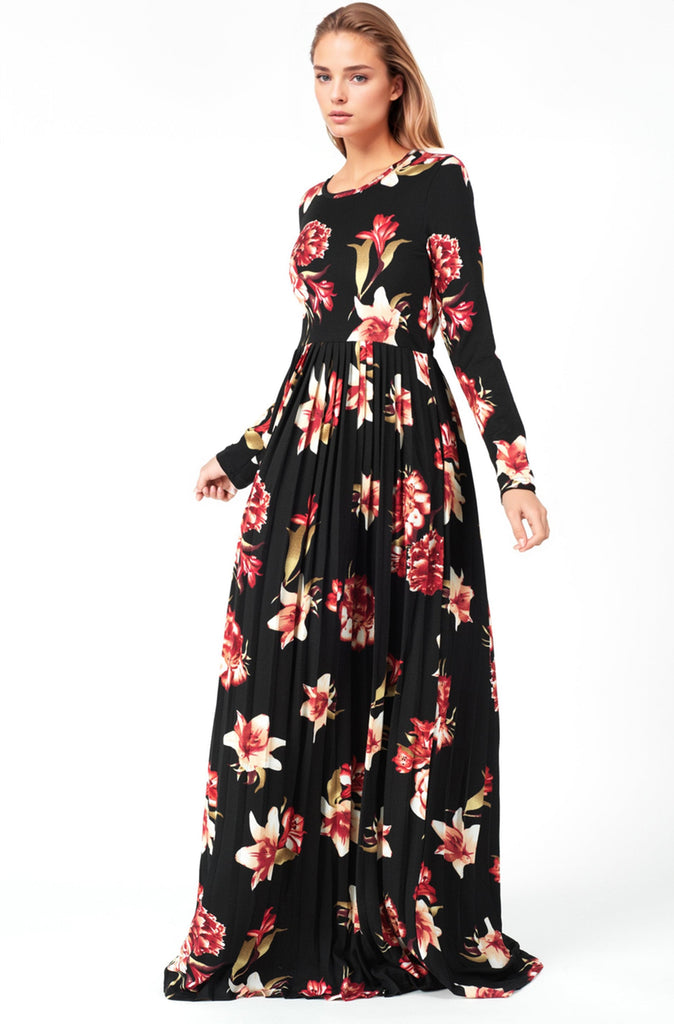 The OBLIGED Pleated Maxi  Dress Kabayare