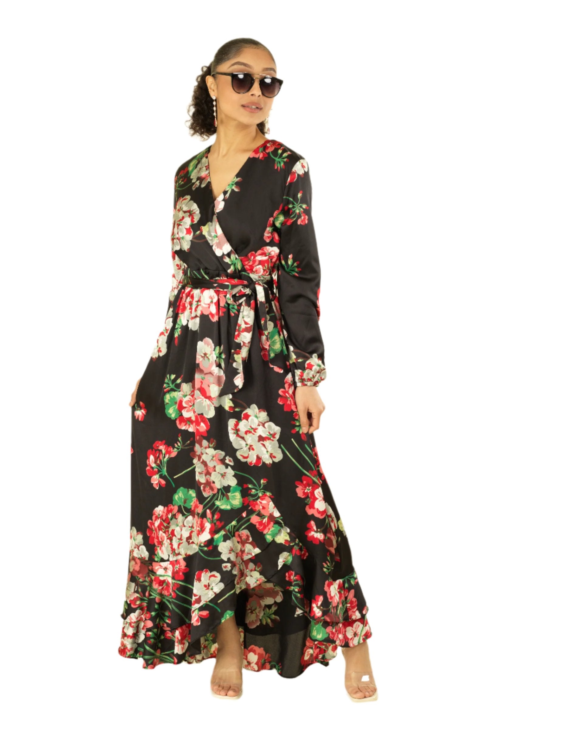 The Perfect mix of satin fabric and floral print Kabayare