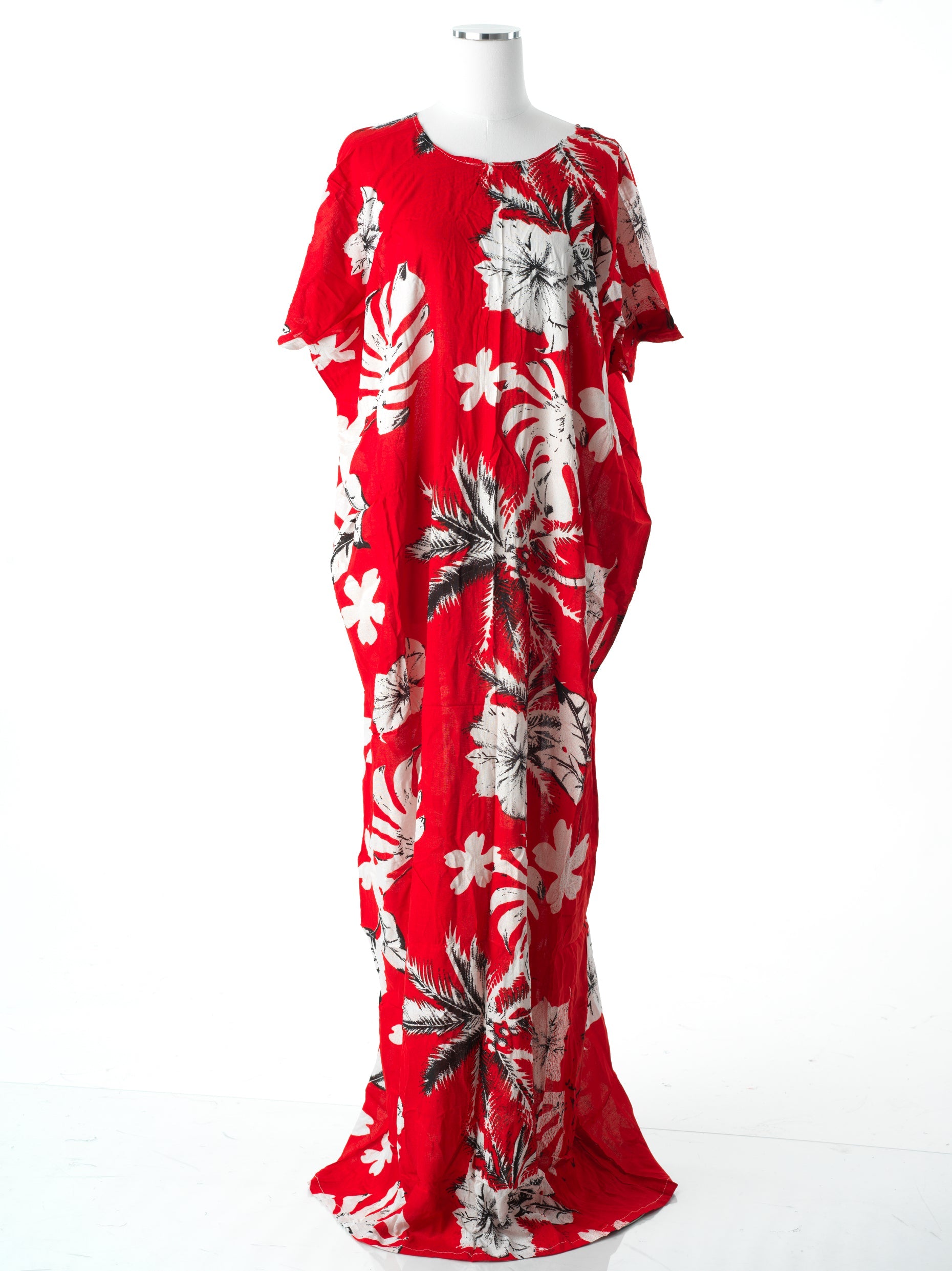 tropical red print bati dress Kabayare