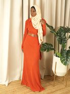 V-neck ribbed sweater dress Kabayare