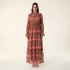 Valentina print long sleeve maxi dress Kabayare
