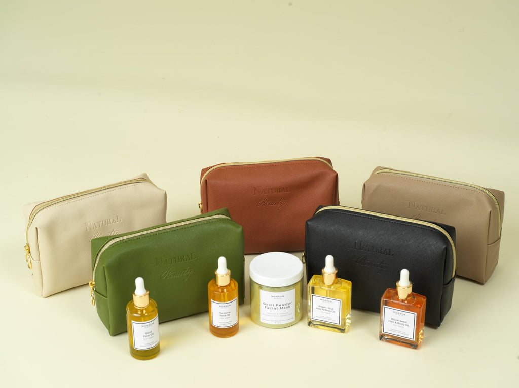 Vegan PU Leather Cosmetic mini travel Bag Monsun Beauty