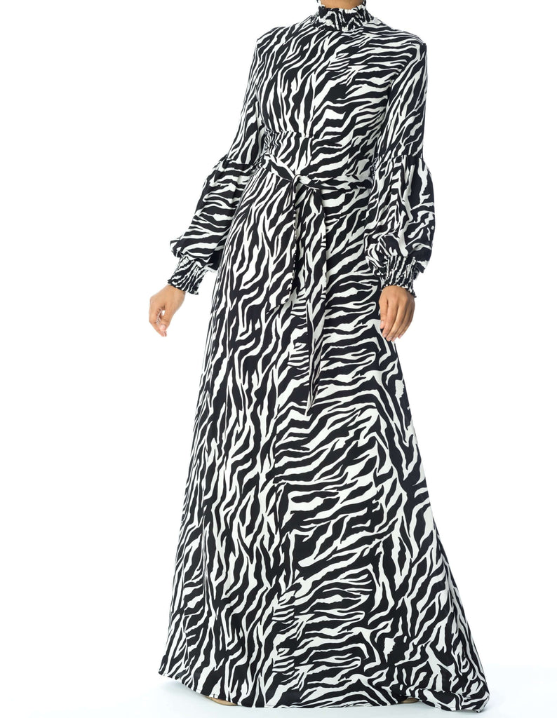 Wild Zebra Print maxi dress Kabayare