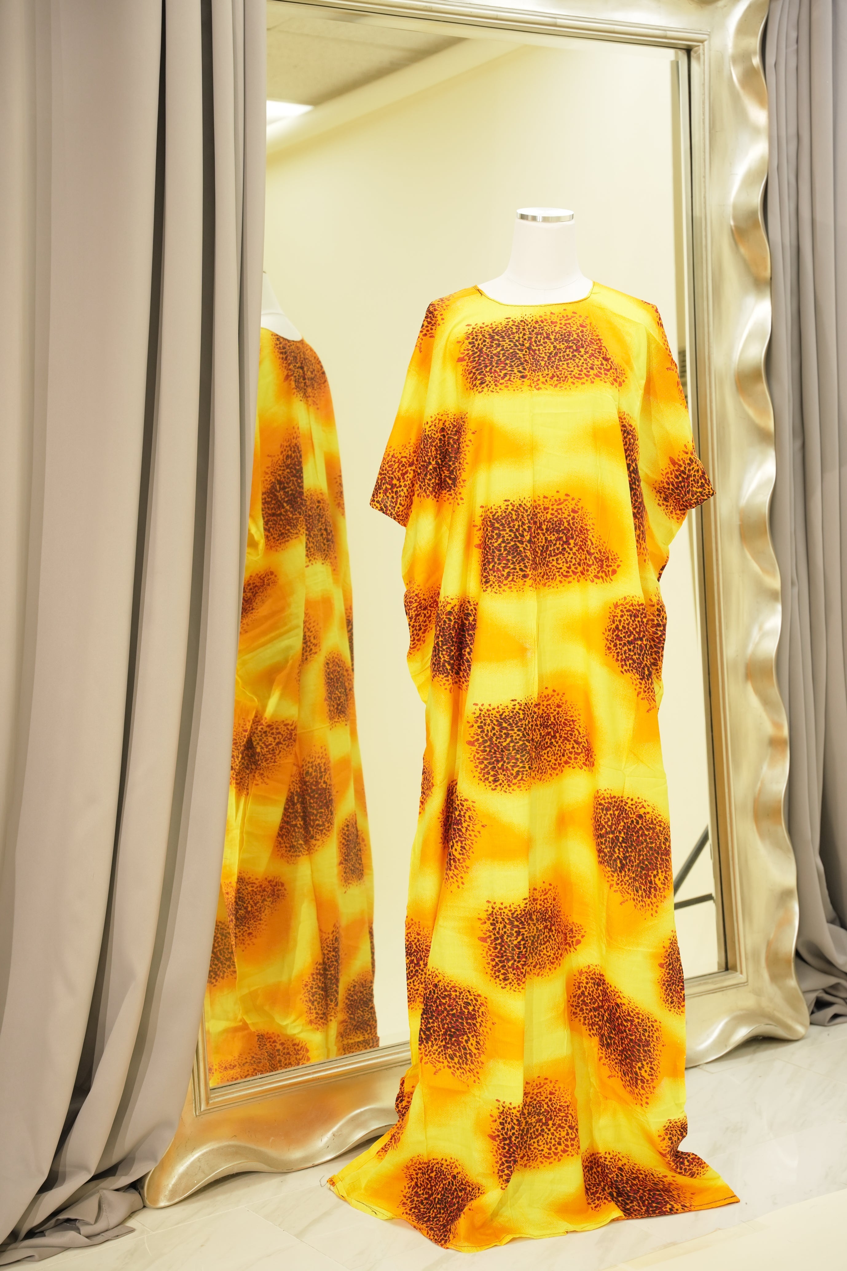 Yellow Rahmah print bati dress Kabayare